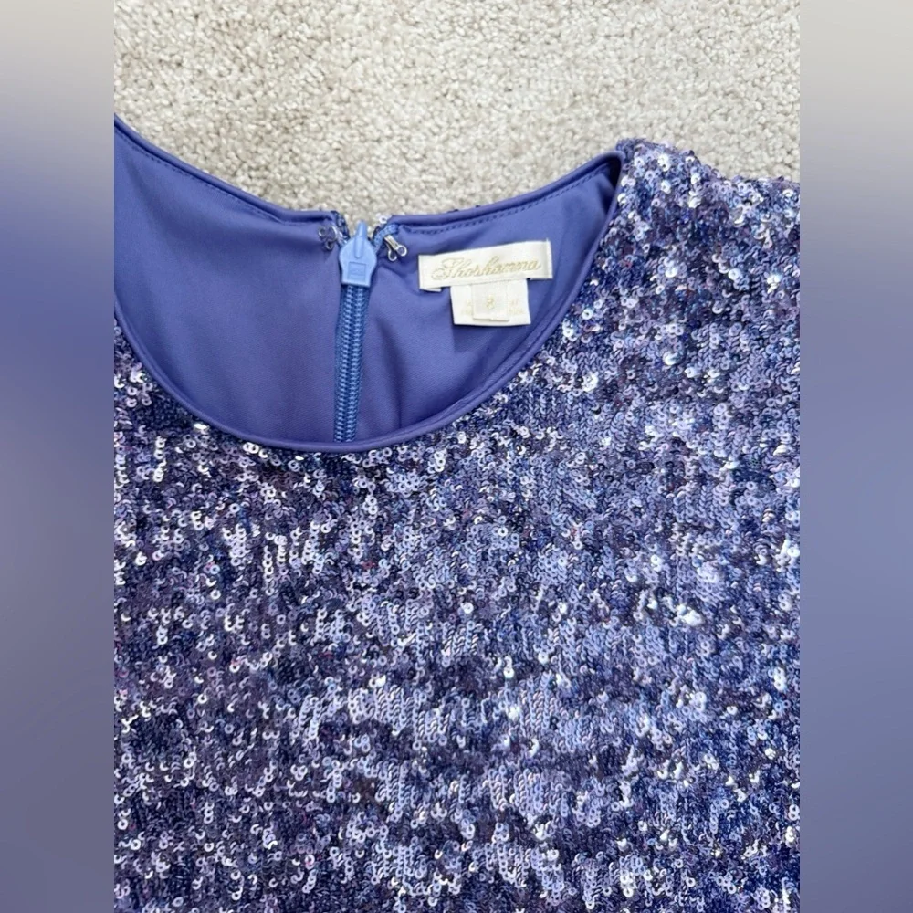 SHOSHANNA - Serena Glitter Mini Dress - Periwinkle- size 8 - Immaculate - Picture 5 of 16